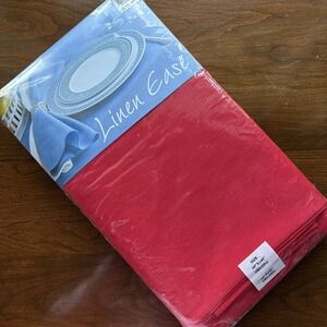 Bardwil Linens‎ Linen Ease Red Oblong Tablecloth 60x140 100% Polyester NEW